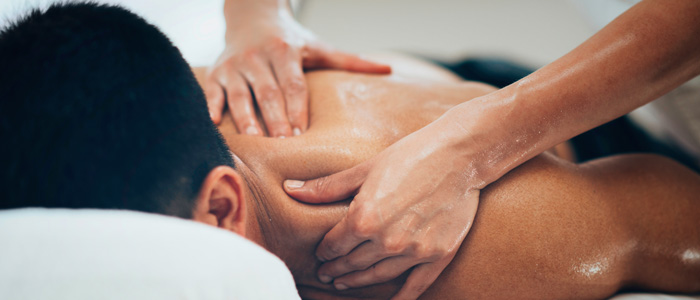 a guy getting a massage